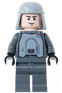 Imperial Officer Minifigure - Imperial officer in battle armor with dark bluish-gray legs and a smirk expression - sw0261