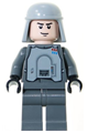 Imperial officer in battle armor with dark bluish-gray legs and a smirk expression - sw0261