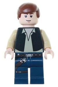 Han Solo, Black Vest, Dark Blue Legs, Eyes with Pupils sw0334