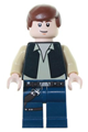 Han Solo, Black Vest, Dark Blue Legs, Eyes with Pupils - sw0334