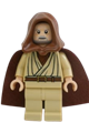 Obi-Wan Kenobi - old, light nougat, reddish brown hood and cape, white glints - sw0336