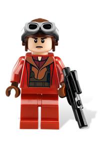 Naboo Fighter Pilot Minifigure - Naboo fighter pilot wearing a red jumpsuit - sw0340