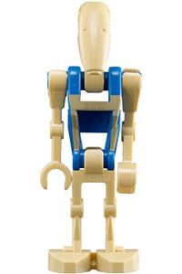 Battle Droid Pilot with blue torso with tan insignia and one straight arm sw0360