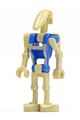 Battle Droid Pilot with blue torso with tan insignia and one straight arm - sw0360