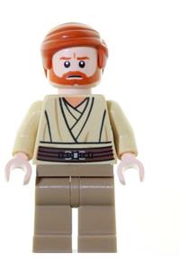Obi-Wan Kenobi Minifigure - Obi-Wan Kenobi with dark tan legs - sw0362