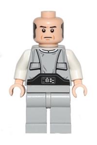 Lobot Minifigure - Lobot with light nougat skin and black eyebrows - sw0400