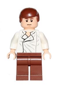 Han Solo Minifigure - Han Solo with reddish brown legs without holster pattern and a dual-sided head - sw0403