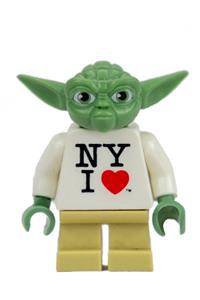 Yoda Minifigure - Yoda with a gray hair, wearing a "NY I Heart" torso from Toy Fair 2013 Exclusive - sw0465