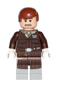 Han Solo Minifigure - Han Solo dressed for Hoth with snow goggles and a tan bandana - sw0466