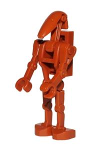 Battle Droid Dark Orange Minifigure - Battle Droid dark orange with back plate - sw0467b