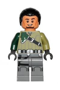 Kanan Jarrus Minifigure - Kanan Jarrus with black hair and eyebrows - sw0577