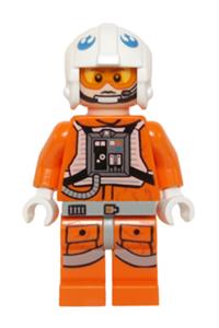 Snowspeeder Pilot Minifigure - Snowspeeder pilot wearing a white helmet with a headset - sw0597