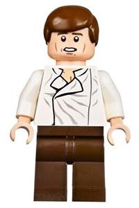 Han Solo, reddish brown legs without holster pattern, dual sided head, cheek lines sw0612