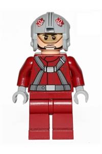 T-16 Skyhopper Pilot Minifigure - T-16 Skyhopper Pilot wearing a light bluish gray helmet - sw0619