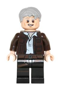 Han Solo Minifigure - Old Han Solo with a lopsided grin - sw0675