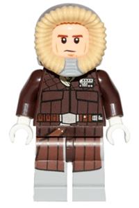 Han Solo Minifigure - Han Solo wearing a parka and a dark brown coat from Hoth - sw0709