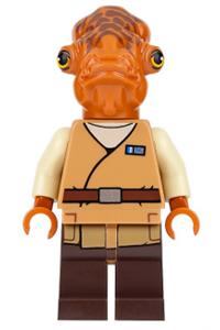 Admiral Ackbar Minifigure - Admiral Ackbar wearing a medium nougat robe - sw0719
