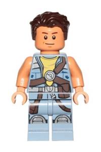 Zander Minifigure - Zander wearing a sand blue jacket - sw0754