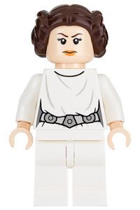 Princess Leia Minifigure - Princess Leia, white dress, detailed belt - sw0779