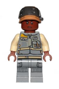 Rebel Trooper, Reddish Brown Head, Helmet with Pearl Dark Gray Band sw0806
