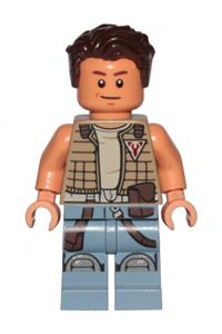 Zander Minifigure - Zander wearing a dark tan jacket - sw0849