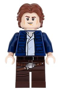 Han Solo, Dark Brown Legs with Holster Pattern, Dark Blue Jacket, Wavy Hair sw0879