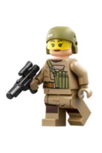Resistance Trooper - Dark Tan Hoodie Jacket, Ammo Pouch, Stubble, Helmet with Chin Guard sw0892