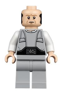 Lobot Minifigure - Lobot with light nougat color and dark orange eyebrows - sw0974