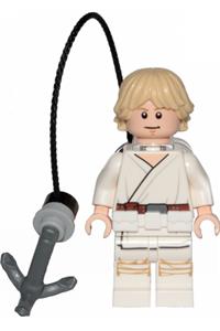 Luke Skywalker Minifigure - Luke Skywalker with a utility belt and carrying a grappling hook - sw0999