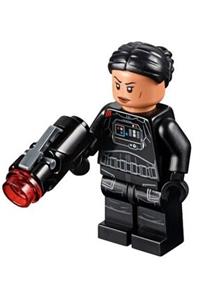 Iden Versio Minifigure - Iden Versio Inferno Squad Commander with black hair and red markings, wearing white armor and black legs - sw1000
