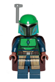 Mandalorian Tribe Warrior - female, dark brown cape, green helmet with antenna / rangefinder - sw1078