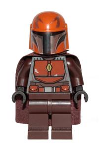 Mandalorian Tribe Warrior - male, dark brown cape, dark orange helmet sw1079