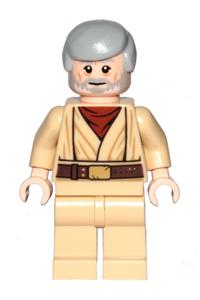 Obi-Wan Kenobi Minifigure - Old Obi-Wan Kenobi with detailed robe and head - sw1084