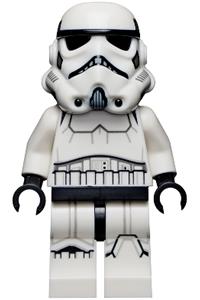Stormtrooper Minifigure - Female Stormtrooper wearing a dual-molded helmet with gray squares on the back, grimacing - sw1168