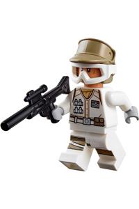 Hoth Rebel Trooper Dark Tan Uniform and Helmet, White Legs sw1187