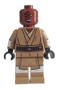 Mace Windu Minifigure - Mace Windu with dark tan legs, open mouth, and printed arms - sw1205