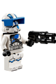 Clone Heavy Trooper, 501st Legion (Phase 2)  - white arms, blue visor, backpack, nougat head, helmet with holes - sw1247