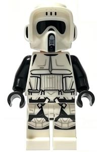 Imperial Scout Trooper Minifigure - Imperial Scout Trooper with a dual molded helmet, light nougat head, and dark brown eyebrows with a frown - sw1265