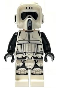 Imperial Scout Trooper - male, dual molded helmet, light nougat head, dark brown eyebrows, frown sw1265