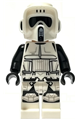 Imperial Scout Trooper - male, dual molded helmet, light nougat head, dark brown eyebrows, frown - sw1265