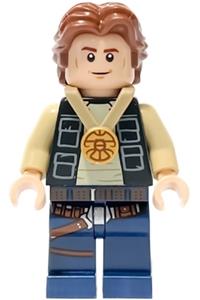 Han Solo Minifigure - Celebration Han Solo with wavy hair - sw1284
