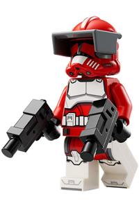 Clone Trooper Commander Fox, Coruscant Guard (Phase 2) - dark bluish gray visor, printed legs sw1304