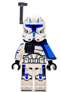 Clone Trooper Captain Rex, 501st Legion (Phase 2) - blue cloth pauldron, rangefinder, printed white arms (75367) sw1315
