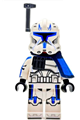 Clone Trooper Captain Rex from the 501st Legion (Phase 2) with a blue cloth pauldron, rangefinder, and printed white arms (75367) - sw1315