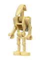 Tan-colored Battle Droid with a light bluish gray clip on its back - sw1320