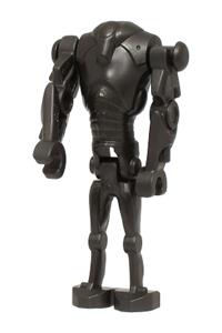 Super Battle Droid Minifigure - Super Battle Droid with a narrow head, pearl dark gray color, and light indent on the chest - sw1321