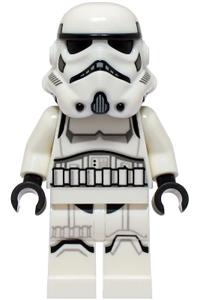 Imperial Stormtrooper Female - Female Imperial stormtrooper with dual molded helmet featuring light bluish gray panels, shoulder belts, and medium brown head - sw1326