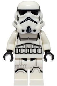 Imperial Stormtrooper Minifigure - Male Imperial Stormtrooper with a dual molded helmet featuring light bluish gray panels on back, shoulder belts, and light nougat head - sw1327