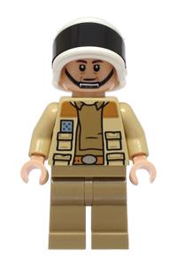 Captain Antilles Minifigure - Minifigure Captain Antilles wearing a dark tan shirt with a large rank badge - sw1328