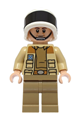 Minifigure Captain Antilles wearing a dark tan shirt with a large rank badge - sw1328